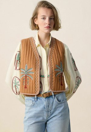 MIT STICKEREI - Veste sans manches - braun