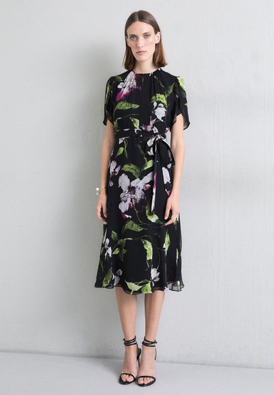 Erdem BELTED SHORT SLEEVE DRESS - Jurk - black