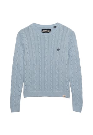 Superdry & Co, SUPERDRY ESSENTIALS SD&CO CABLE KNIT JUMPER.. - Trui - blue fog