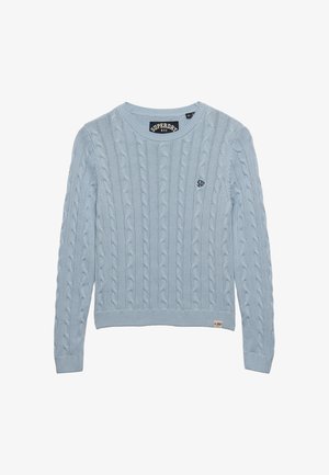 Superdry & Co, SUPERDRY ESSENTIALS SD&CO CABLE KNIT JUMPER.. - Maglione - blue fog