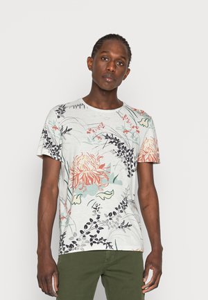 JPRBLASUMMER LEAF TEE CREW - T-shirt print - white