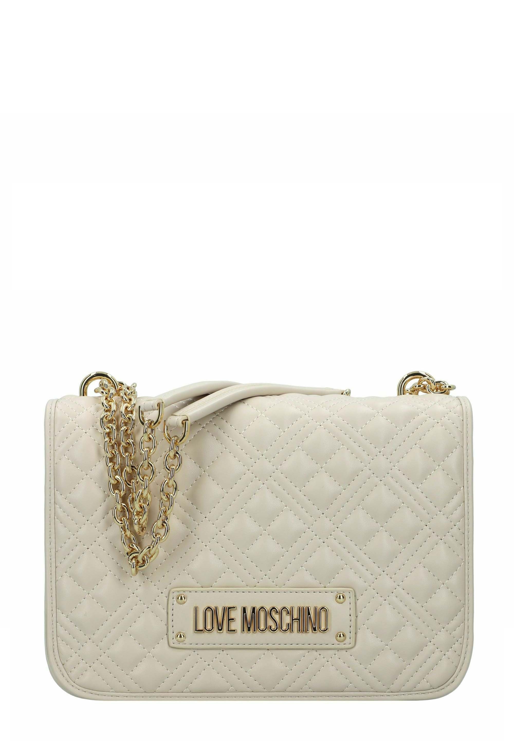Love Moschino Damen Umhängetasche JC4198PP1I – Elfenbein, Aus Polyurethan Mit Reißverschluss