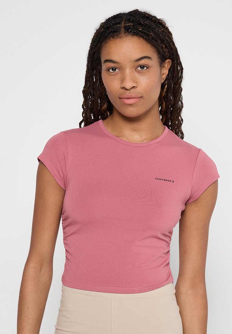 Converse T-shirt basic donkerroze Converse T-shirt basic donkerroze