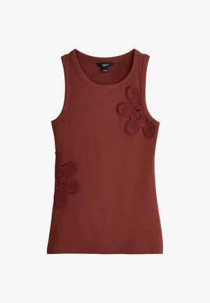 Next, REGULAR FIT - RIBBED CROCHET VEST TOP . - Top - rust brown
