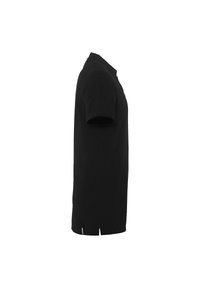 Zwarte polo met korte mouwen, gemaakt van katoen, met een rechte snit, klassieke kraag en zijsplitjes aan de zoom voor meer bewegingsvrijheid.