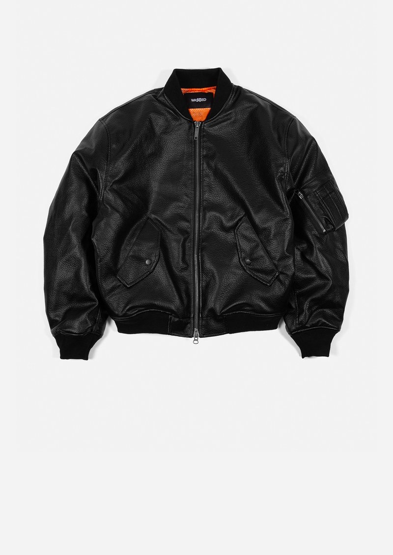 Wasted Paris Imitatieleren jas zwart