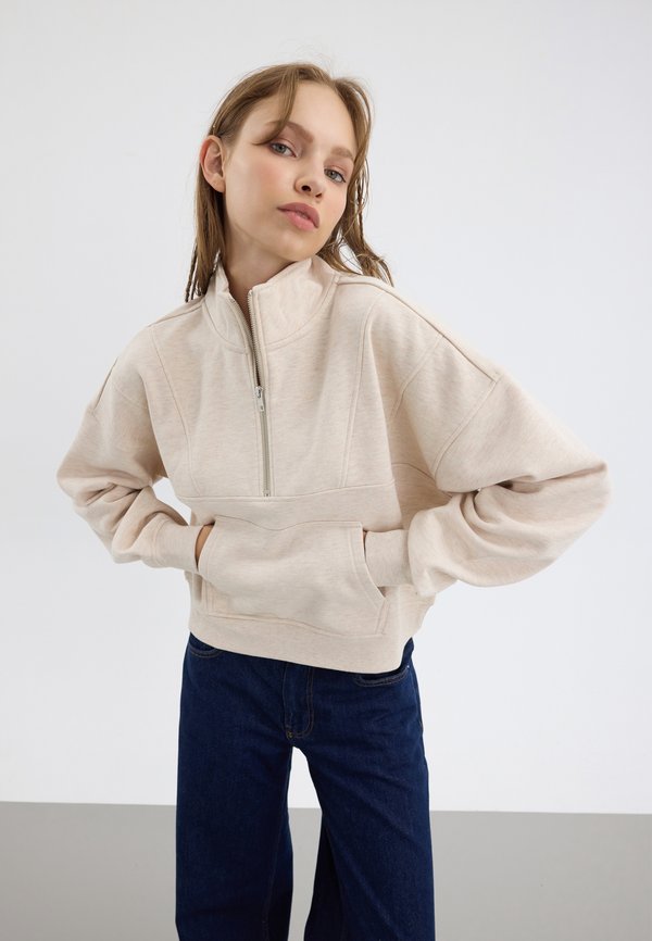 Sweatshirt - mottled beige