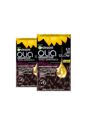 Garnier GARNIER TINTA CAPELLI OLIA COLORAZIONE PERMANENTE SENZA AMMONIACA PER UNA FRAGRANZA DELICATA COPRE IL 100% DEI CAPELLI BIANCHI CON OLI DI FIORI DI ORIGINE NATURALE - 2 PACK - Tinte capelli - castano scuro freddo iridescente