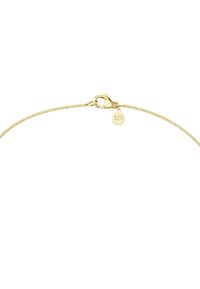 Goldfarbene Kette aus 925er Sterlingsilber mit Karabinerverschluss und einem kleinen runden Anhänger mit der Gravur "925". Dünnes und zartes Design.