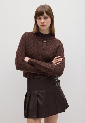 REGULAR FIT AND BUTTONS - Cardigan - dark brown