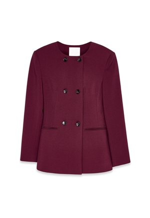 FITTED DOUBLE BUTTONED  - Krátky kabát - burgundy
