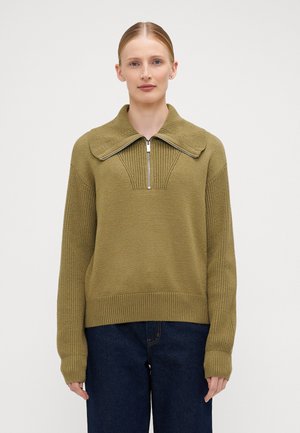 VMILISA ZIP HIGHNECK  - Strikkegenser - dried herb