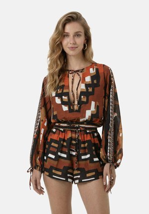 Me Fui, CAMICIA SCOLLO A V CON LACCETTI REGOLABILI - Blusa - multicolor
