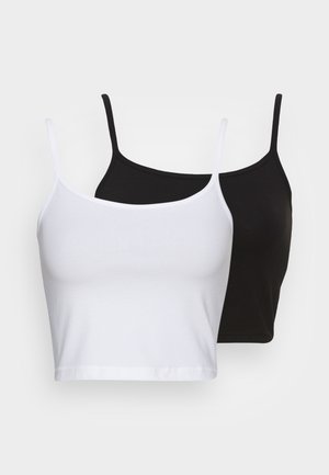 ONLLIVE LOVE SINGLET CROPPED 2 PACK - Top - black/white