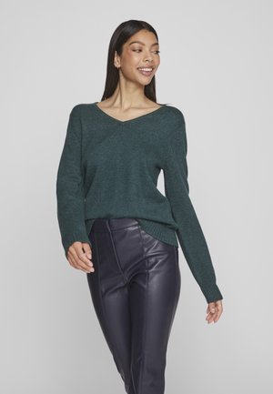 VILA VIRIL V-NECK -NOOS - Jumper - ponderosa pine