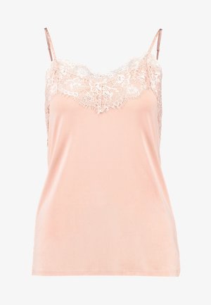 Peene kampsun reguleeritavate rihmadega, millel on pitsiline ääris kaeluses. Sile kangas, pehme tekstuur ja mugav lõige.