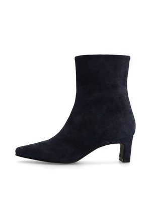 MANFIELD BORDEAUXROTE LEDERSTIEFELETTEN MIT ABSATZ - Stivaletti - blau
