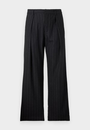 WOODWOOD FRASER PLEATED - PINSTRIPE - Pantalon classique - black