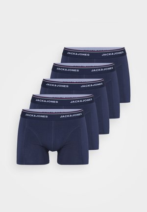 Penki tamsiai mėlyni apatiniai šortai, pagaminti iš švelnios medžiagos. Įrengtas elastingas juosmuo su „JACK & JONES“ logotipu, lygus paviršius ir priglundantis dizainas.