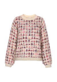 Striktrøje - violett mehrfarbig