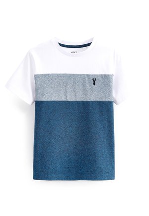 BLOCK SHORT SLEEVE - Printtipaita - blue white textured