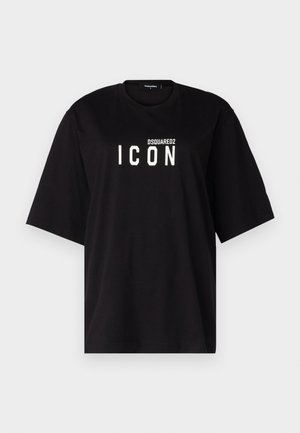 DSQUARED2 ICON TEE - Trükipildiga T-särk - black