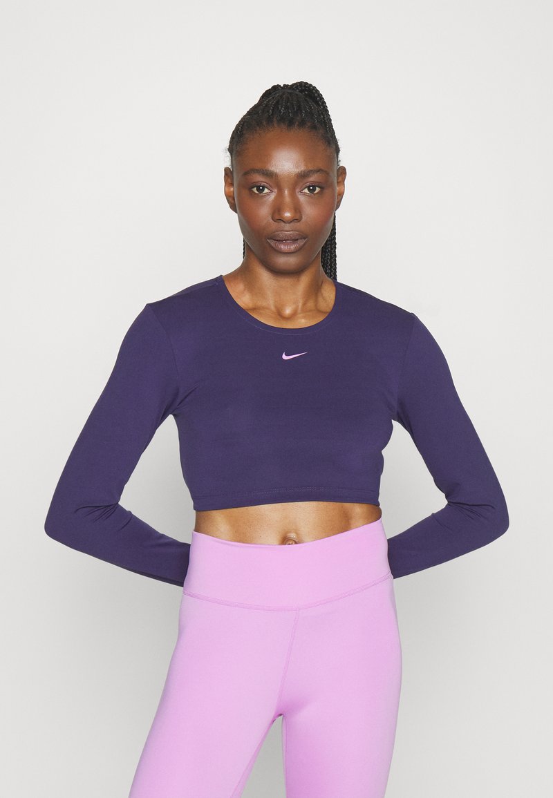 Nike Performance CROP FEMME Top dugih rukava purple ink/purple