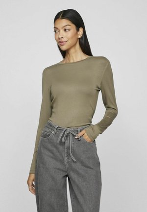 RUNDHALS - Langærmet T-shirt - dusty olive
