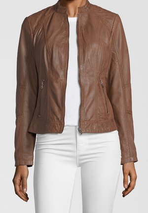 7eleven Veste en cuir - cognac