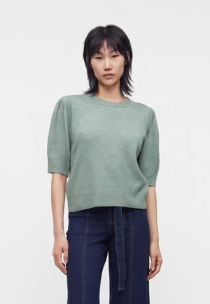 ONLY, ONLRICA LIFE 2/4 PULLOVER EX KNT - Tričko s potlačou - chinois green melange