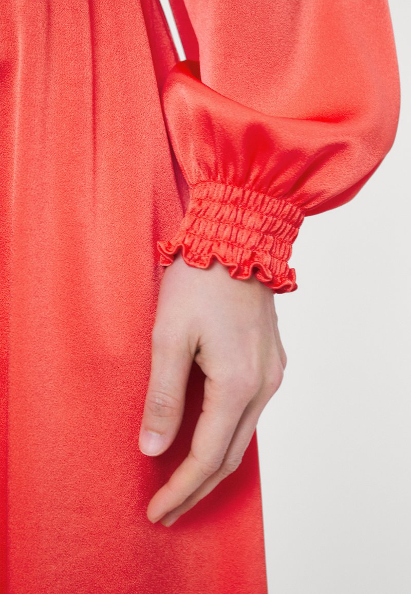 open lace back dress MICHAEL KORS Orange Long Sleeve Geometric Printed Dress Size L large l –  Afashionistastore