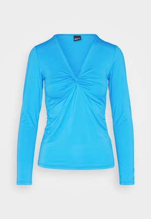 Gina Tricot PARTY TWISTED - Tops ar garām piedurknēm - malibu blue