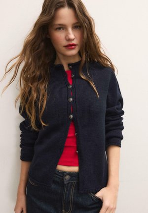 STAND COLLAR - Kardigán - dark blue
