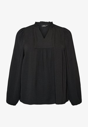 Zizzi, BLUSE MIT V-AUSSCHNITT UND HÄKELBAND - Μπλούζα - schwarz
