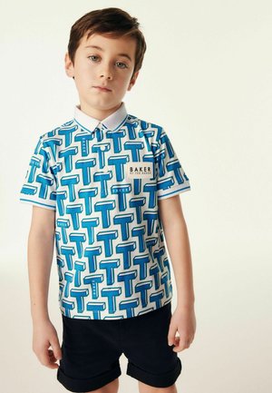 GEOMETRIC REGULAR FIT - Poloshirt - blue