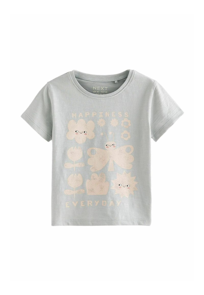 Next SHORT SLEEVE  REGULAR FIT - T-shirts print - blue flower slogan