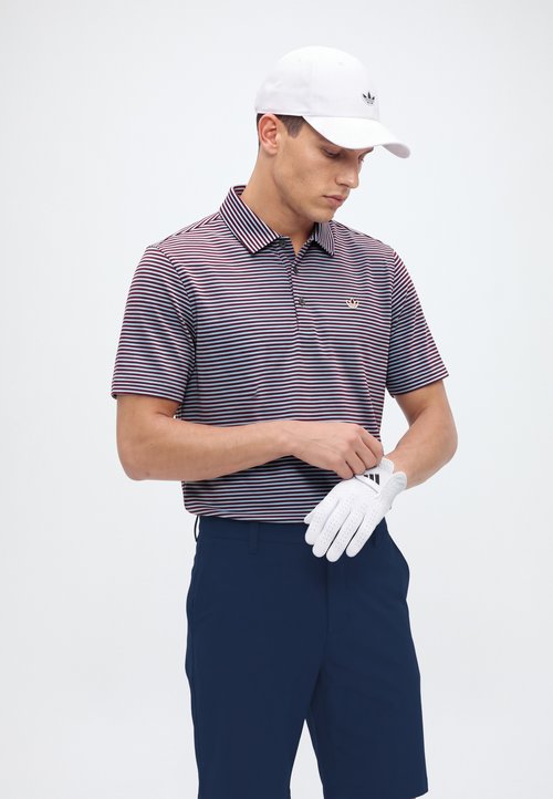 adidas ORIGINALS STRIPE - Polo shirt - clear sky/maroon — photo 4