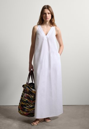 LONG WITH V NECK - Maxikleid - optical white