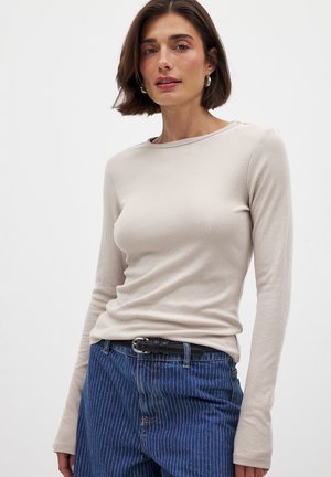 NA-KD ROUND NECK - Long sleeved top - beige