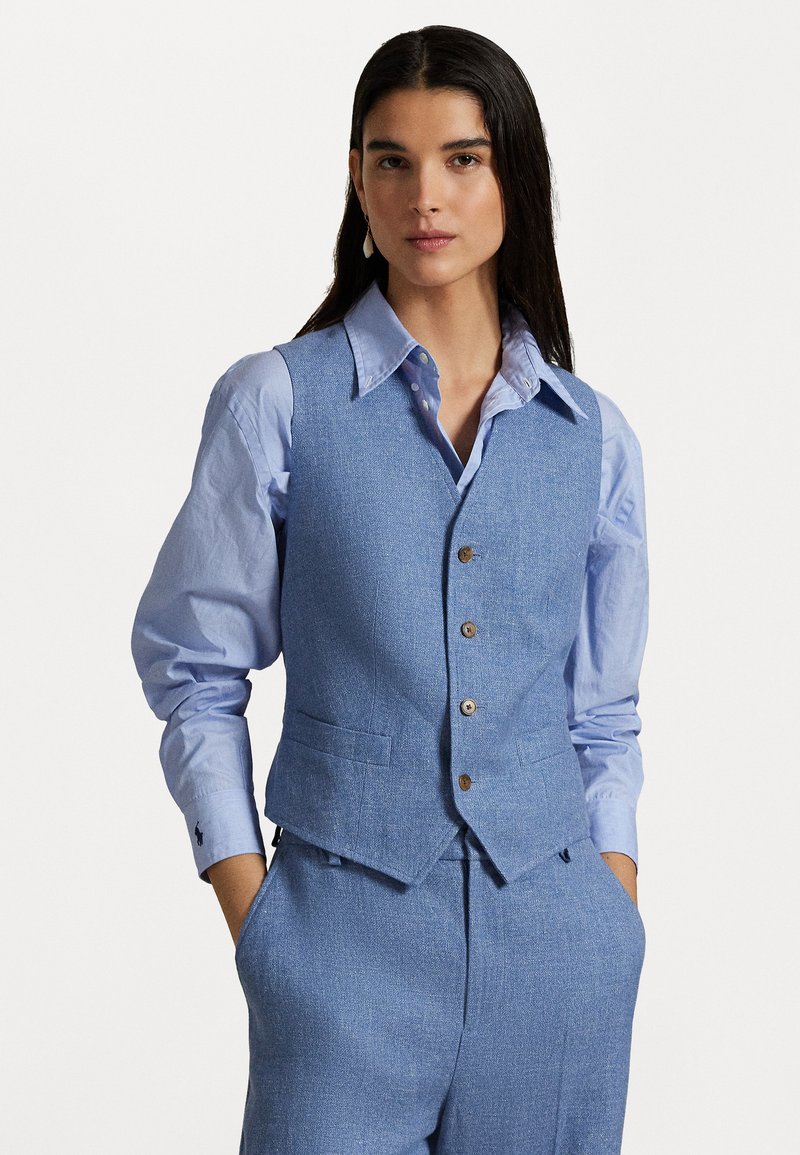 Polo Ralph Lauren LINEN COTTON TWILL WAISTCOAT - Waistcoat - blue
