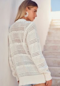 Next STITCH DETAIL - Kardigan - ecru cream