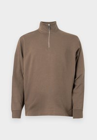 SLHRELAXLUKE HALF ZIP - Pullover - chocolate chip