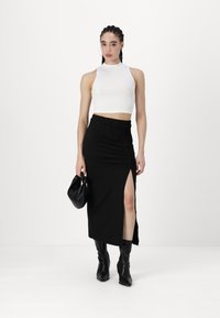 Noisy May NMDESTINY RUCHING SKIRT  - A-silueta svārki - black