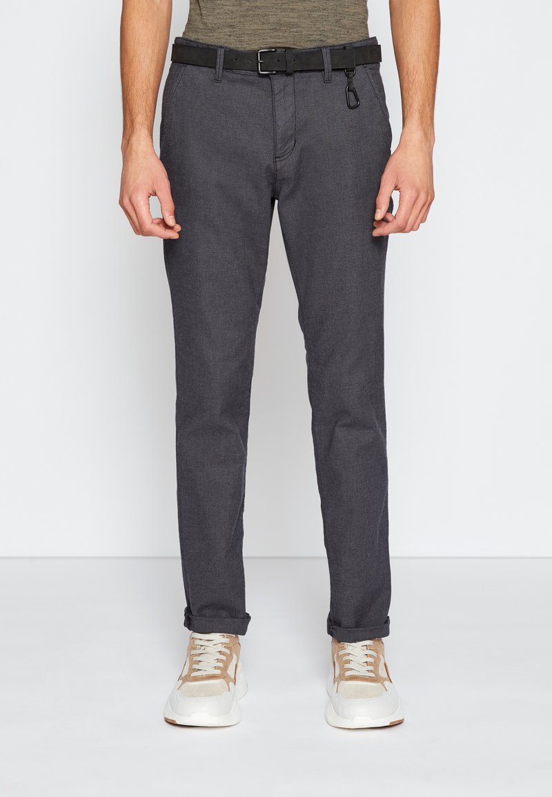 TOM TAILOR DENIM STRUCTURED STRAIGHT - Chino - anthracite/anthrazit ...