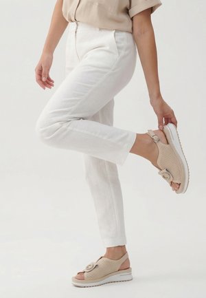 VENEZIA Sandaler m/ kilehæl - beige