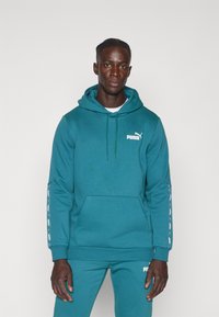 Puma TAPE HOODIE - Felpa - cold green