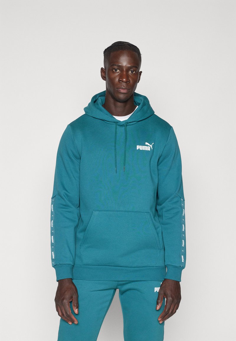 Puma TAPE HOODIE - Felpa - cold green