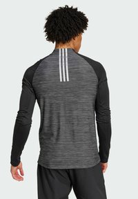 adidas Performance GYM 3-STRIPES 1/4-ZIP  - Maglietta a manica lunga - black melange