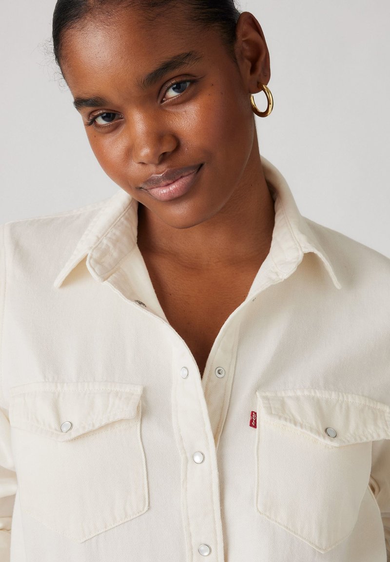 Camicia Da Donna Levi's Iconic Western - In Denim, Manica Lunga, Taschino A Punta, Chiusura Bottoni A Pressione