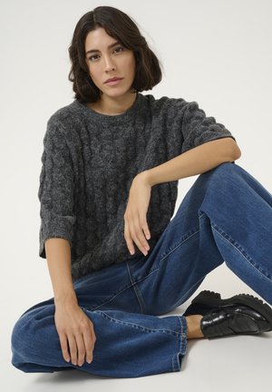 Kaffe, KAMALENE - Strickpullover - dark grey melange